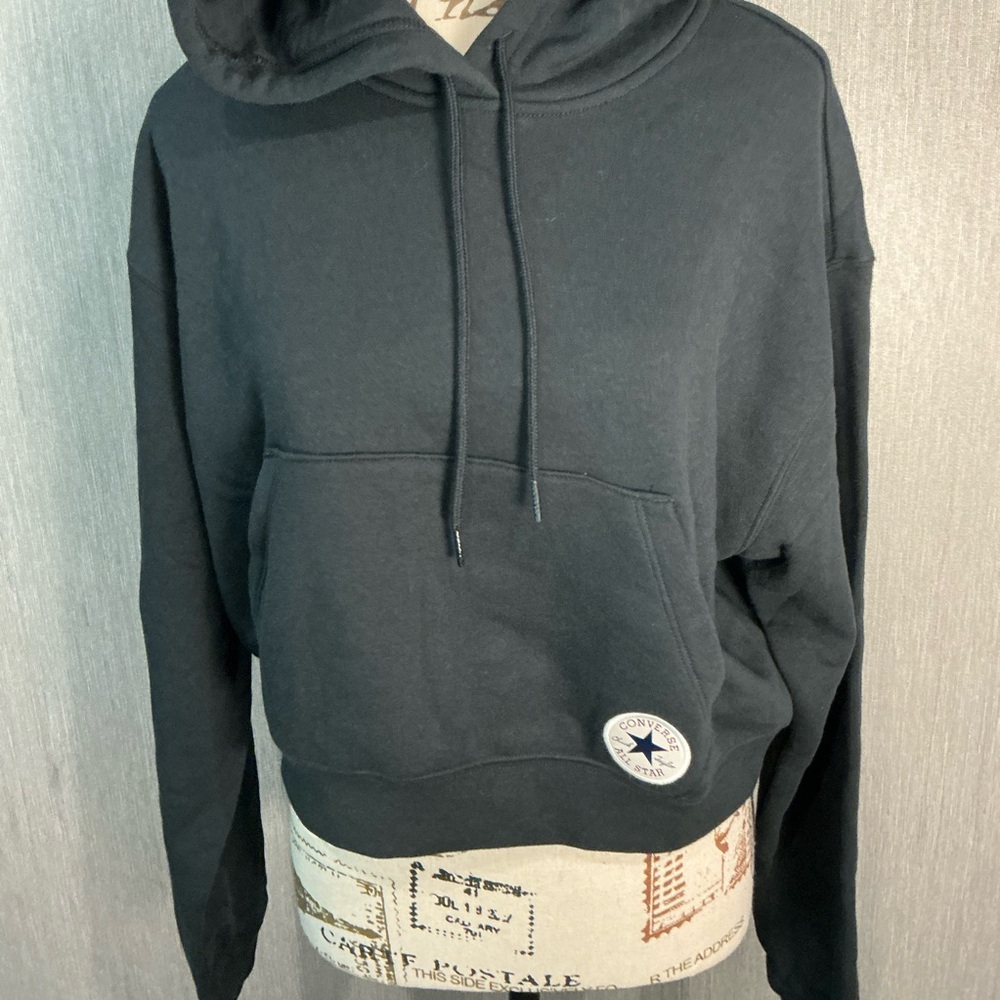 NWOT Converse Women's Black Hoodie Sweater Size Large - Picture 3 of 11